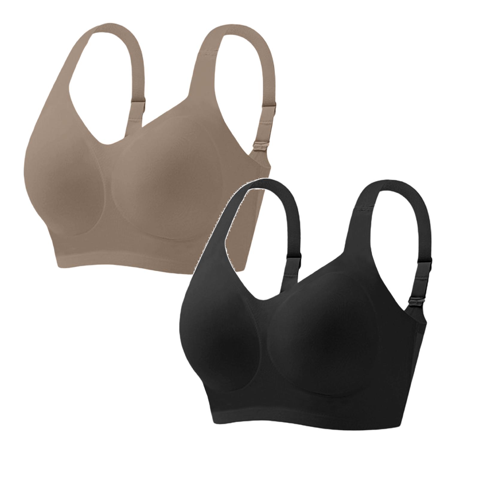 

Jelly Bras For Women Soft Wireless Push Up Bra Full Supportive Older Lift Back Coverage Two Piece Set Medium