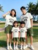 American Retro Family Matching Summer Tees: Mother-Daughter & Father-Son Vacation Outfits