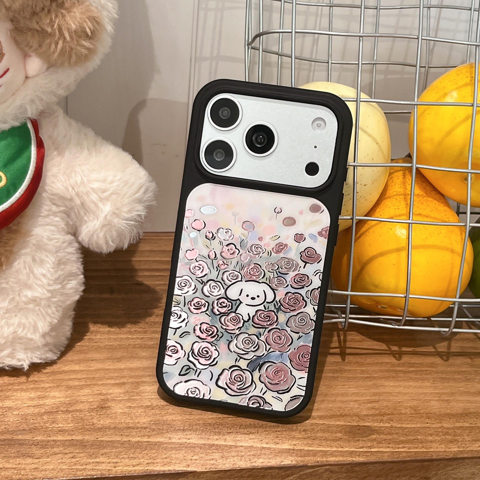 

Rose Garden Gold Foil Animal Apple Phone Case Matte чёрный