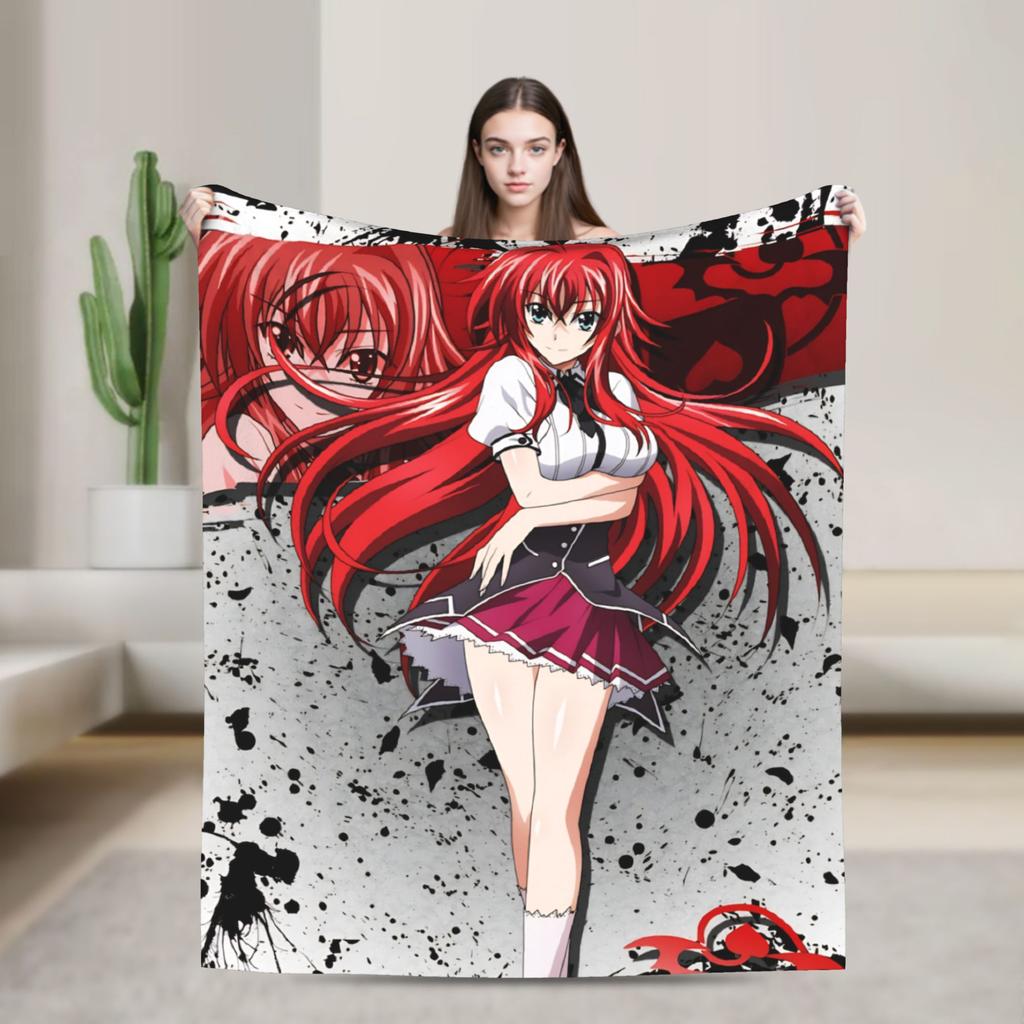 Superweiche Decken Dekorative High School DxD Überwurfdecke Anime Flanelldecke für Wohnzimmer Lustige Sofa-Bettdecke