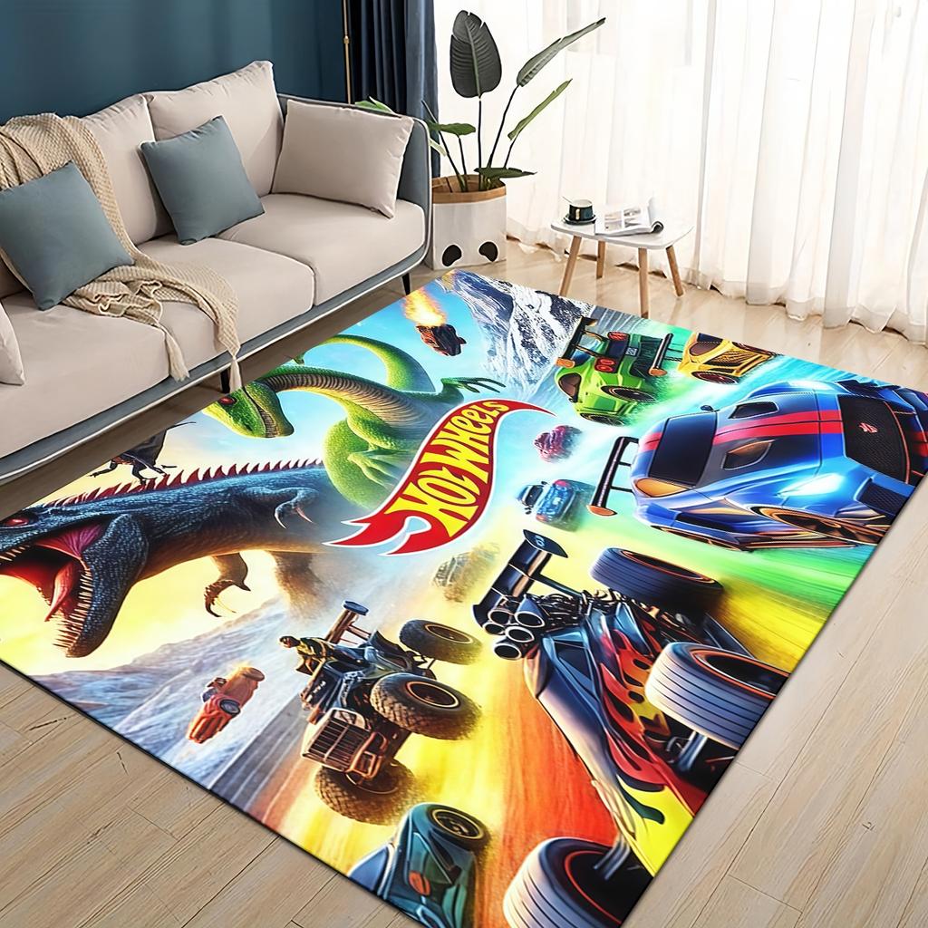 Hot Wheels 27 Style New Racing Car Cartoon Carpet Rug for Living Room Bedroom Home Sofa Decoration,Kids Play Non-slip Floor Mat