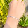 Pera Lovely Shiny White CZ Zircon Cute Love Heart Design Chain Link Bracelets for Girlfriend Birthday Party Jewelry Gift B236