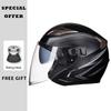 Motorcycle Helmet Half Face Helmets Double Lens Four Seasons Men Women 3/4 Open Face Motorbike Jet Helmets Dual Visor Capacete