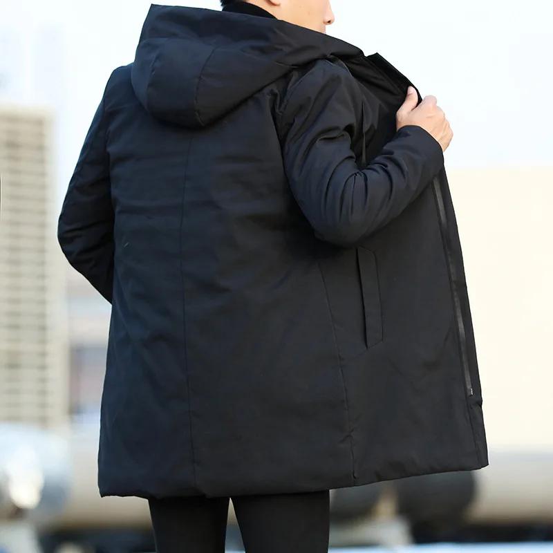 Autumn Winter Men's Trench Coat Male Windbreaker Outerwear Man Coat Men Casual Thicken Warm Hooded Parkas Men Jackets