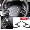 Real Carbon Fiber Steering Wheel Button Cover Trim For C8 Corvette -2025 US