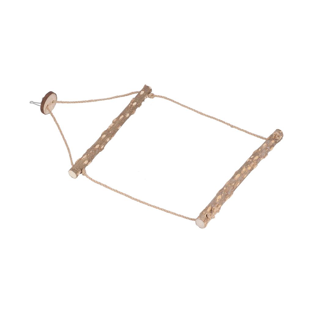 Large Bird Cage Swing Natural Wooden Safe Hanging Birds Standing Chewing Toy for Parrots