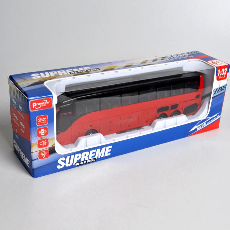 Business Airport Bus Model Single-Deck Bus Children's Bus Alloy Bus Sound and Light Toy