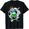 Dabbing Fußballjunge Usbekistan Fußballfan Trikot Flagge Sport T-Shirt(3)