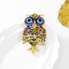 Animal Women's Brooch Pin Sparkling Crystal Decorated Owl Design Men's Metal Brooch Badge Gift Party Everyday Jewelry For Friend