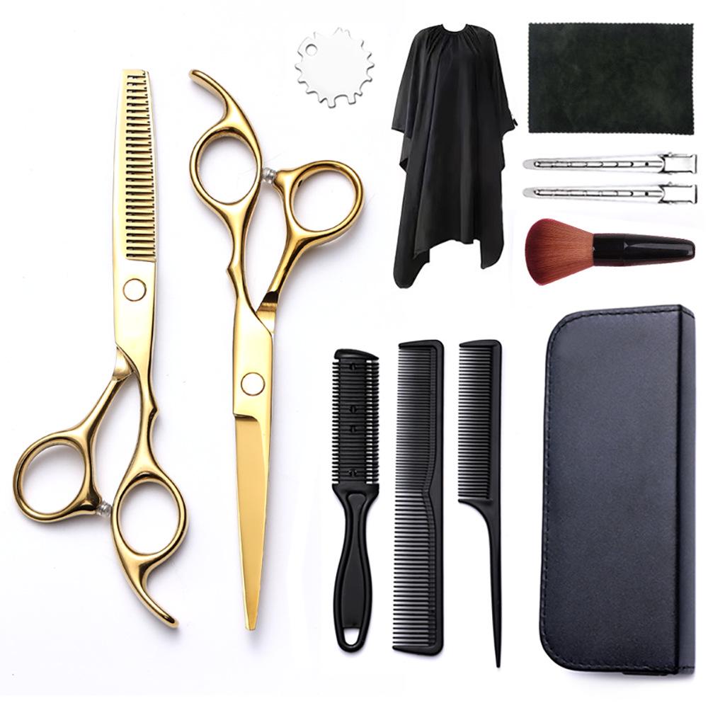 Hairdressing Scissors Set: Colored Straight-Tooth & Thinning Bangs Scissors for Professional Stylists