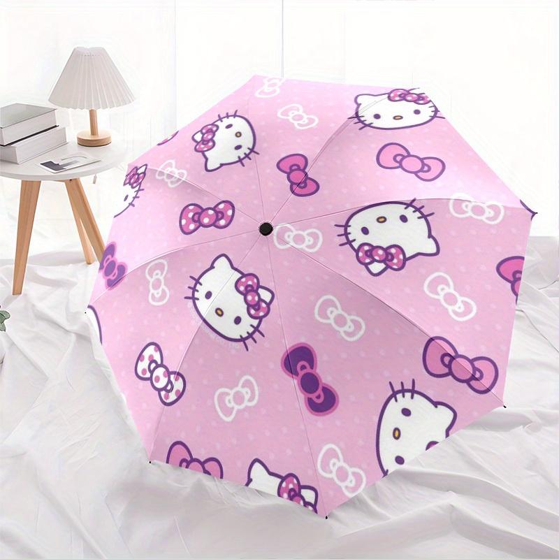 1pc Hello Kitty Pattern Umbrella with Plastic Handle,Suitable for All Seasons Home Travel Outdoor UmbrellaSanlio037