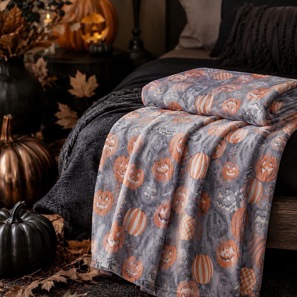 Halloween Couch Throw Blanket for Sofa - Soft Cozy Decorative Blanket for Living Room Bedroom (S128)