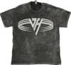 Van Halen Logo T-Shirt Eddie Rock Band On 100% Cotton Vintage Washed Tee