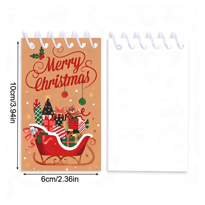 Zestaw 4/8/16 szt. Świąteczny Spiralny Notes Kieszonkowy Przenośny Mini Notes Notes Spiralny Dzienniki Szkolne Upominki na Imprezę Świąteczną