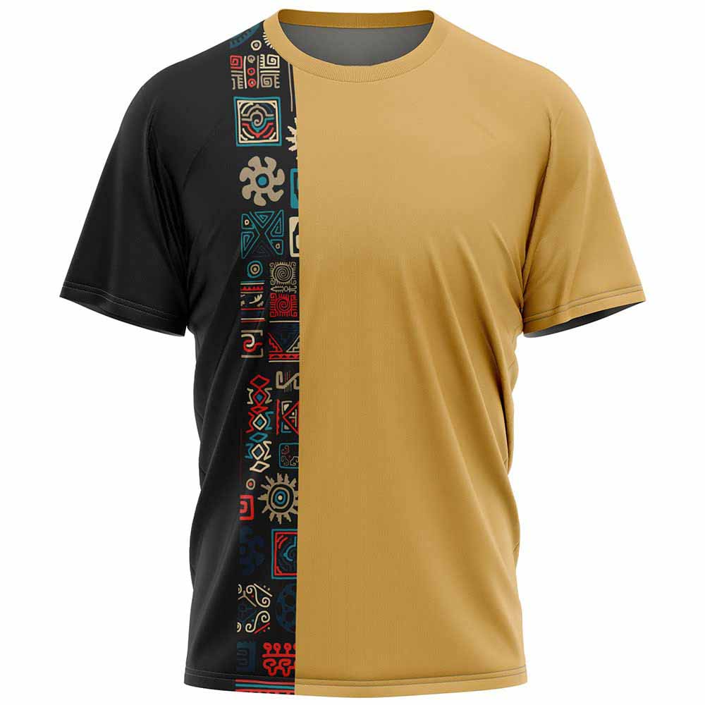 Vintage African Style Ethnic Tribal 3D Print Oversized T-shirts Summer Round Neck Fashionable Casual Short Sleeved Men's T-shirts