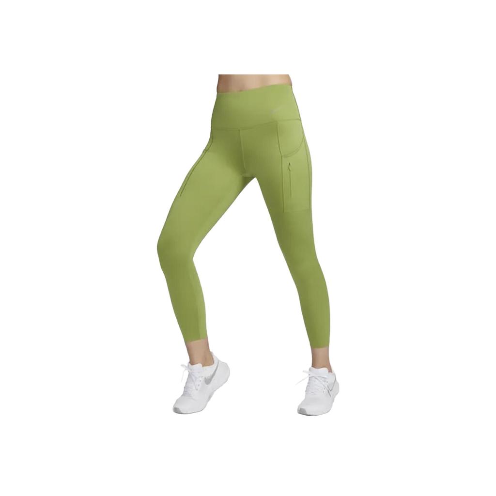 Nike Go Solid High-Waisted Nine-Point Sports Leggings Women leggings Pear-Green Black DQ5640-377