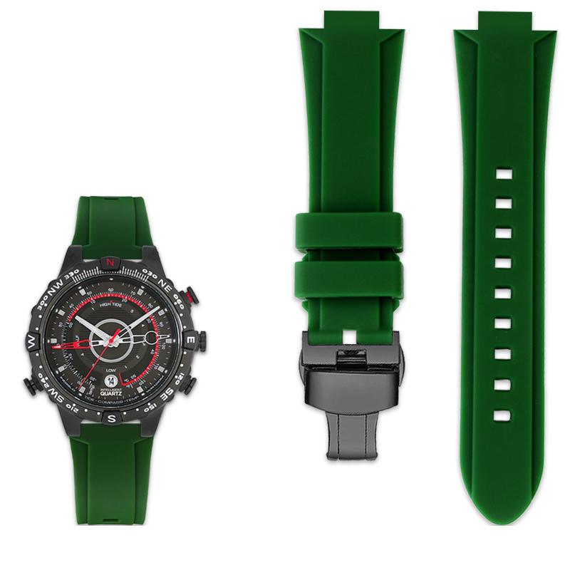 Klasický gumový pásek na hodinky s velkým množstvím pro timex HODINKY T2N720 T2N721 Řada TW2T76300 Vodotěsný silikonový sportovní řemínek 24*16mm