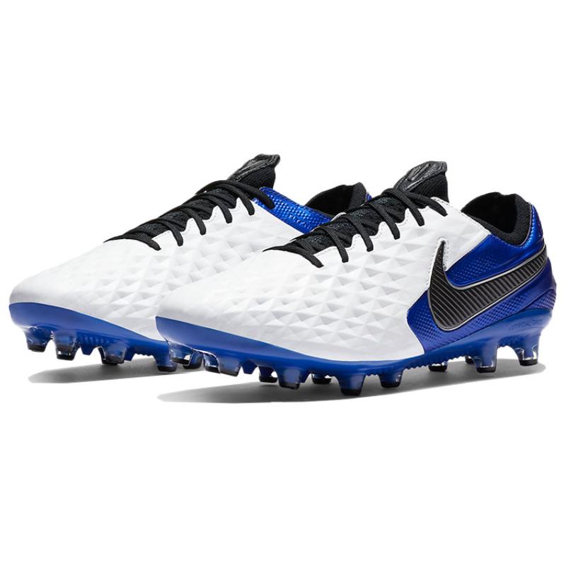 Nike Tiempo Legend 8 Elite AG Pro Low Top Soccer Shoes White/Blue BQ2696-104