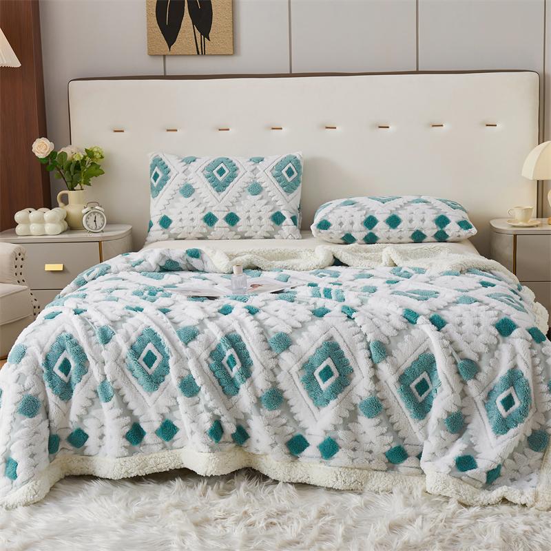 Bohemia Warmth Thickened Jacquard Blanket Autumn Winter Creative Geometric Pattern Sofa Blankets Keep Warm Plush Nap Comforter