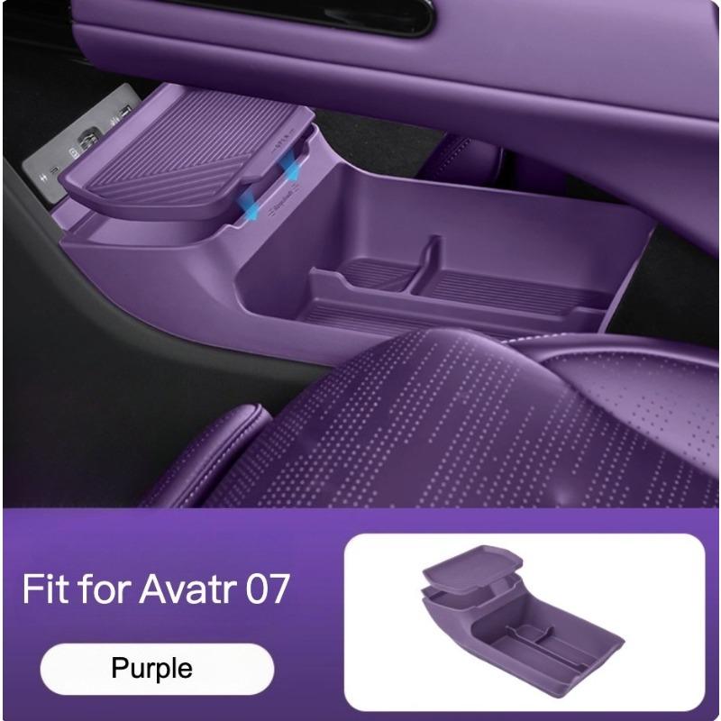 Car Under Central Console Storage Box for Avatr 07 2024-2026 Under Armrest Silicone Storage Box Compartment Interior Accessories