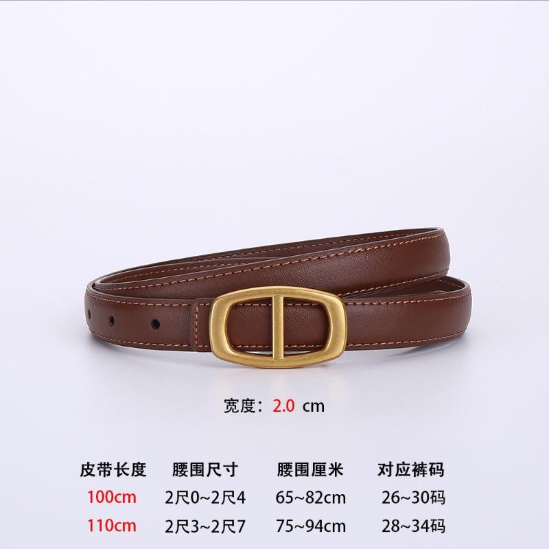 Japanese Belt Women'S Genuine Leather Cowhide Belt Women'S Genuine Leather High-End Casual Decoration Retro Jeans