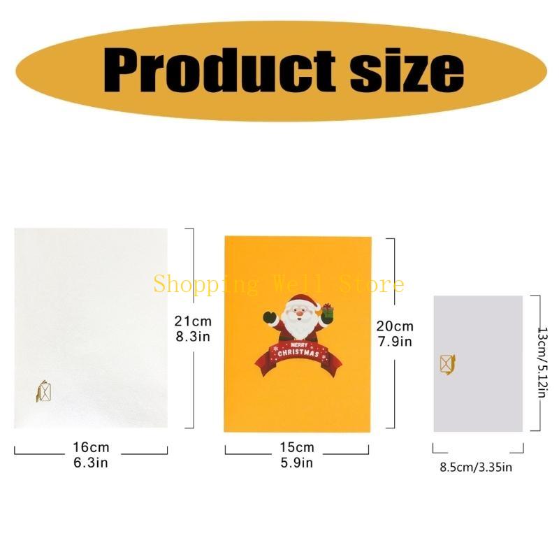 KX4B Christmas Tree 3D Popup Card with Music and Lighting for Friend Greeting Card