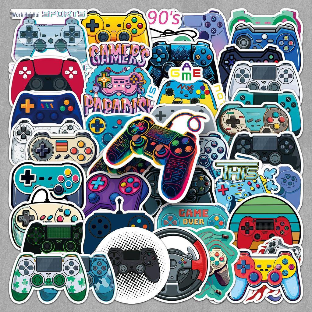 50PCS Cute Cartoon Game Controller Joystick Stickers for DIY Decoration on Stationery, Thermos Cups, and Journals.