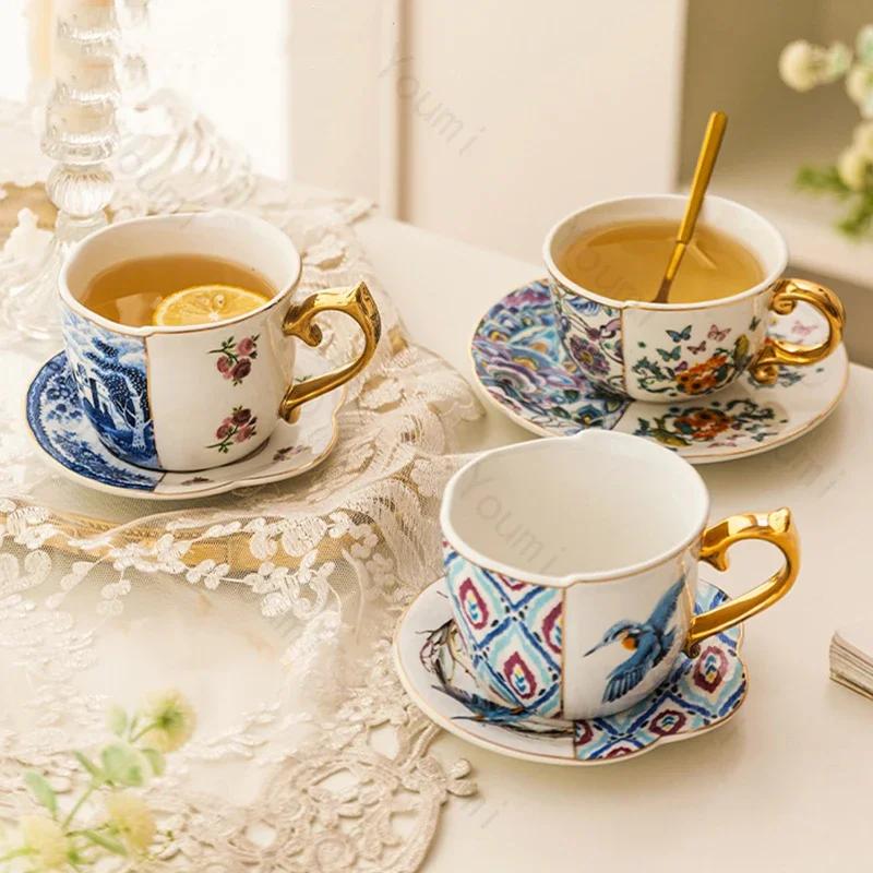 Retro-Kaffeetassen aus Keramik mit goldenem Rand, leichte Luxus-Kaffeetasse für Restaurants, Nachmittagstee, High-End-Party, exquisite Teetasse