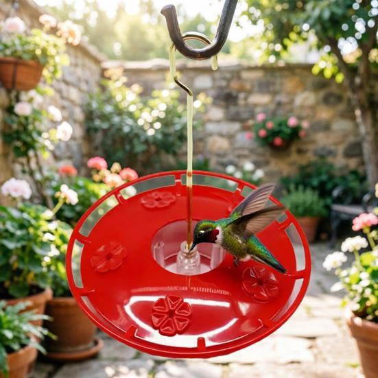 Hanging Hummingbird Feeder Garden Bird Feeder with 5 Feeding Ports Removable Lid Hummingbird Feeder for Patio Backyard