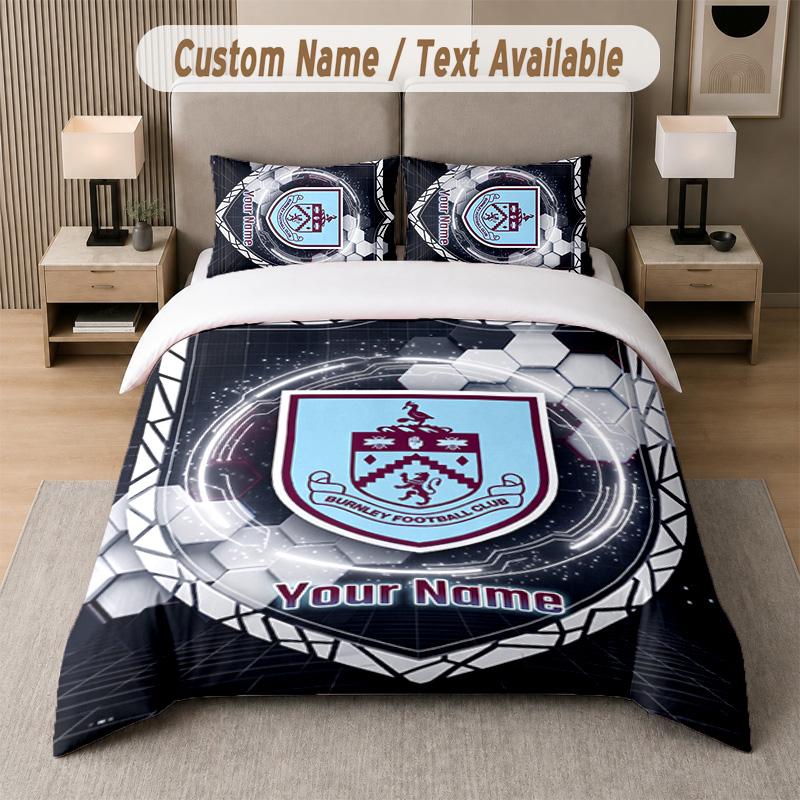 Burnley Football Design Bedding Set Custom Text 1 Duvet Cover & 2 Pillow Cases