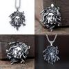 Retro Medusa Snake Animal Pendant Necklace With Zinc Alloy Charm For Gothic Style