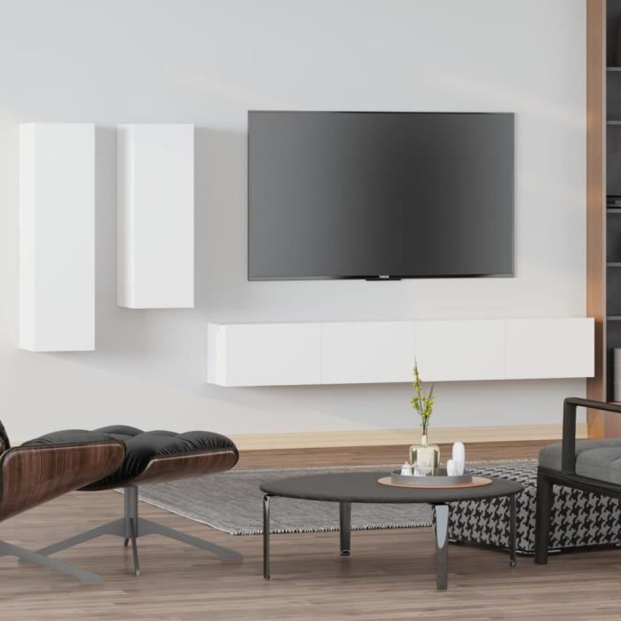 VidaXL TV Furniture Set 4 Pcs White Engineered Wood 3114630