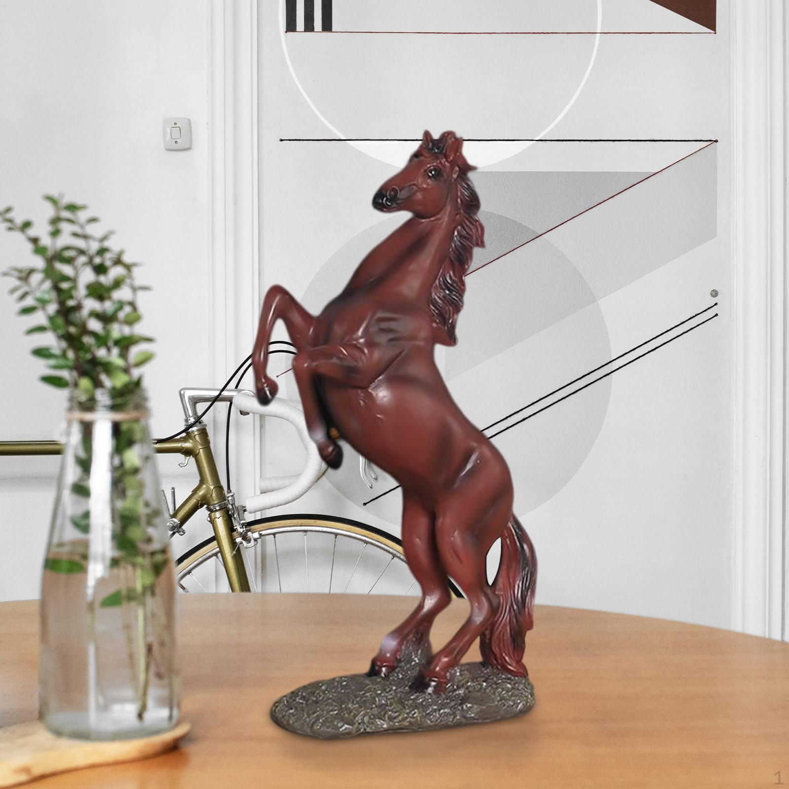 

13.4 H Standing Horse Resin Statue Decorative Sculpture Crafts Animal Ornament Rearing Art червоний
