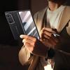 For Samsung Galaxy Z Fold7 5G Case Leather+PC Phone Cover with HD Tempered Glass Film,Lens Kickstand