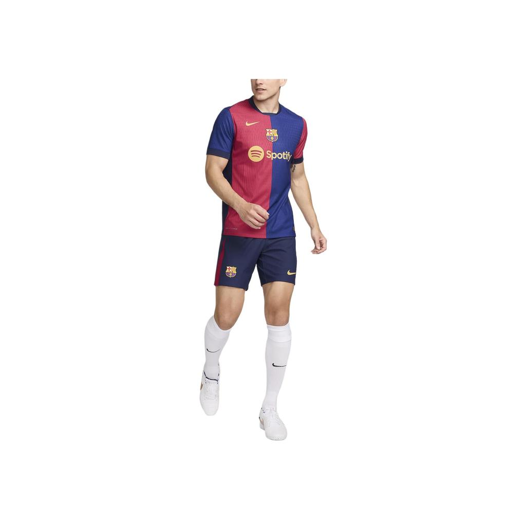 Nike Dri-FIT ADV Barcelona 2024/25 Home Patchwork Logo Print Round Neck Short Sleeve Football Shirt Men Tops Deep-Royal-Blue FN8775-456