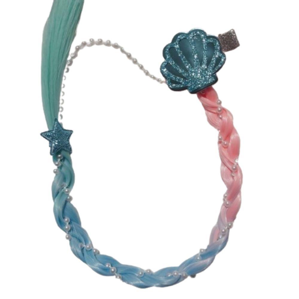 

Red&Blue Cartoon Twist Hair Clip Hair Clip Wig Rubber Bands Mermaid Hair Rope Hair Accessories blue-shell hair pin