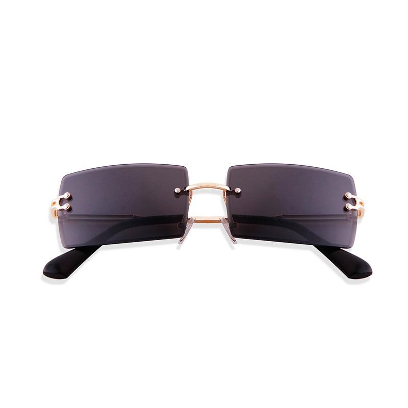 Fashion Cutted Lens Rimless Sunglasses for Women Men Brand Designer Trendy Rectangle Frameless Sun Glasses Gradual Shades S3468