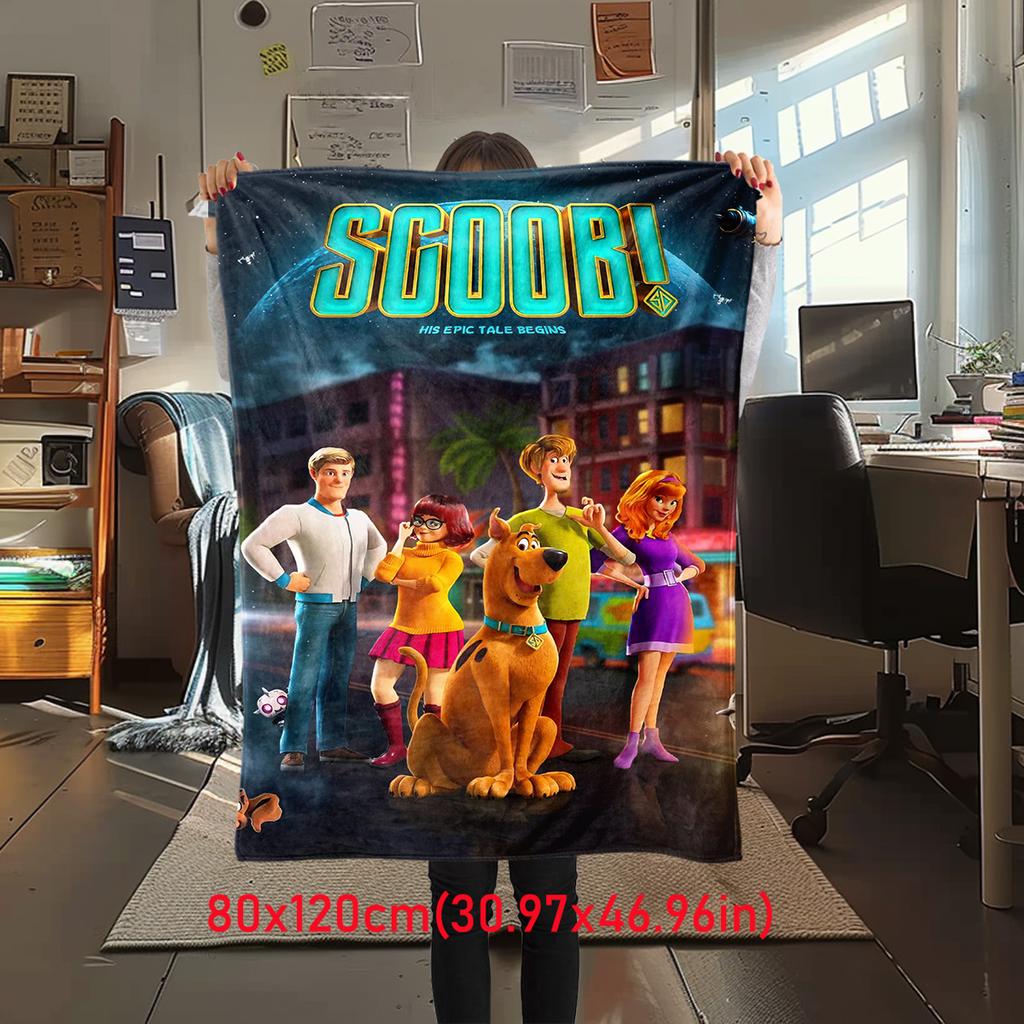 Halloween fantasy comedy adventure cartoon movie Scooby-Doo blanket soft home furnishing nap decoration four seasons warm Sherpa blanket U1