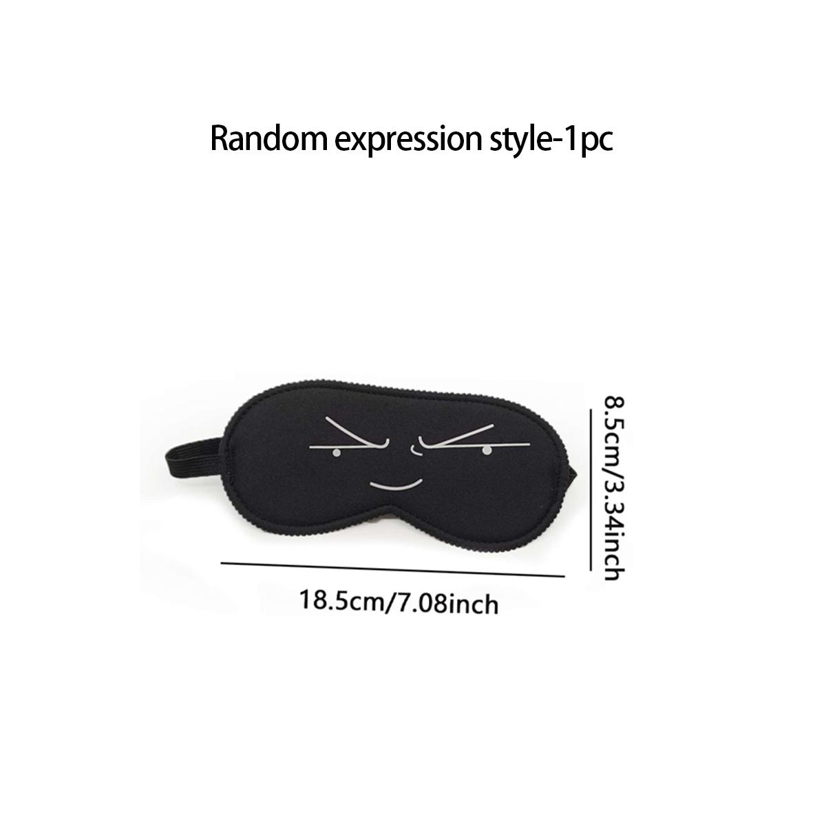 

1pc cartoon facial expression sleep facial mask, interesting design, necessary for nap and sleep, casual expression design