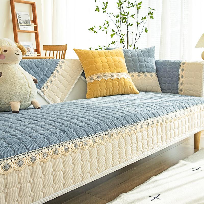 Sofa Cushion Non-Slip Stain-Resistant Fresh Sofa Cover Pastoral Style Sofa Slipcover High-Grade Sense