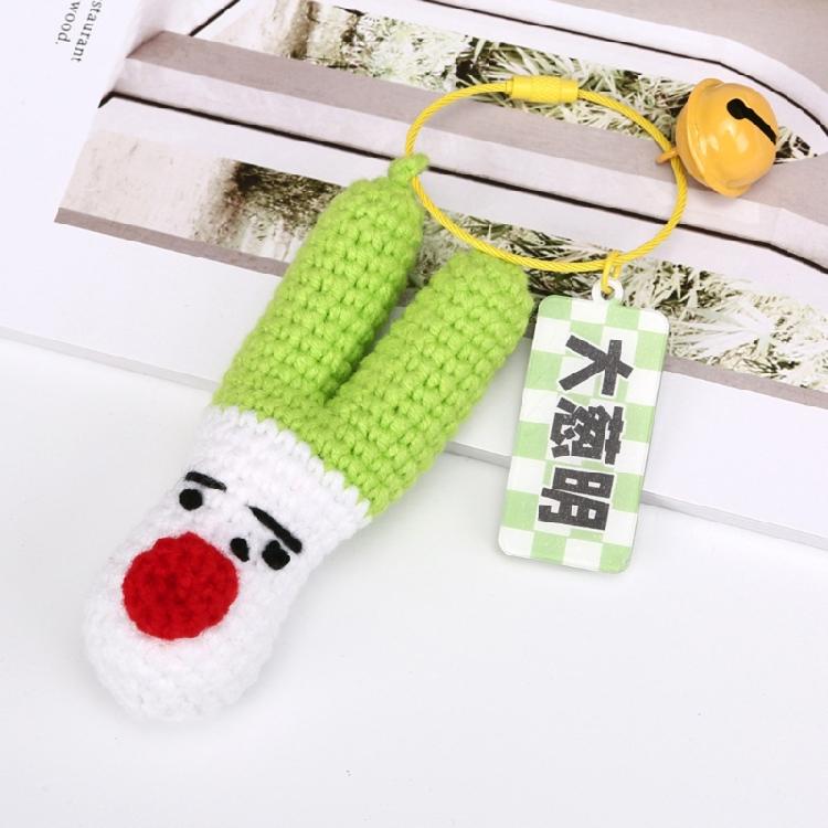 Realistic Yarn Garlic/Cabbage/Scallion/Chili Keychain Vegetable Pendant Keyring Creative Accessory for Keys Or Bags