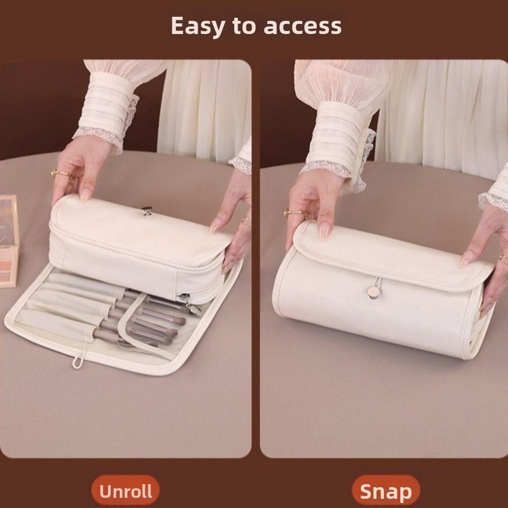 Waterproof Cosmetic Storage Bag Large Capacity Roll Cosmetic Bag Makeup Brush Bag  Holiday Gift