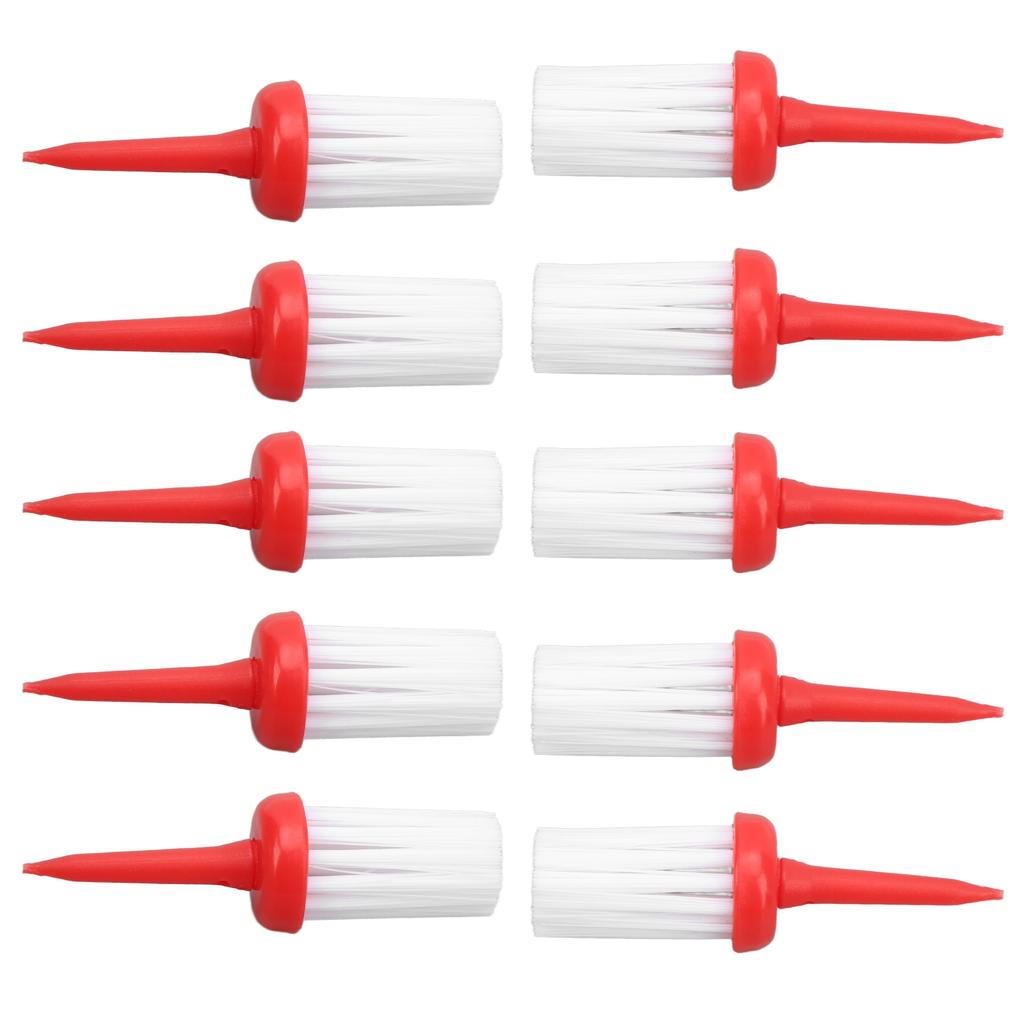 10pcs Golf Tees Brush Type Low Resistance More Distance Consistent Height Plastic Tees for Golf Driver TrainingRed