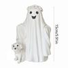 Ornements d'Horreur Chien Fantôme d'Halloween, 2025 Statue Figurine Chien Fantôme Marchant, Mignonne Figurine d'Halloween en Résine Décorations de Table à Domicile