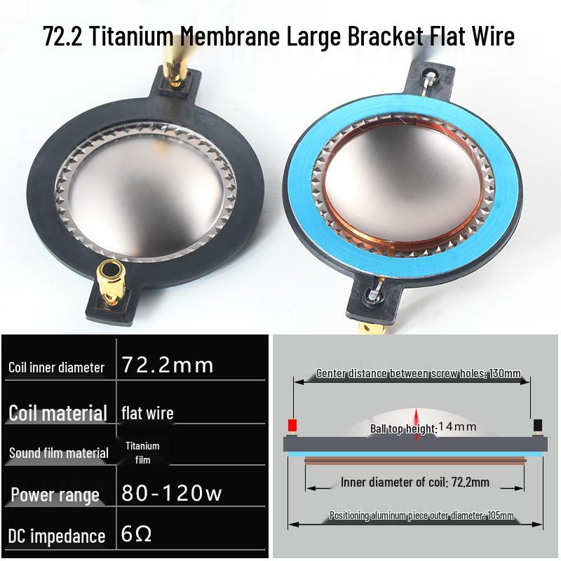 72.2mm Round Frame Tweeter Voice Coil with Flat Wire - 72-Core Speaker Repair Accessory