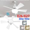 Ceiling Fan Light LED 30W 40W Simple Lights with E27 Remote Control for Home Living Room Study Household Decorative Fan Lighting