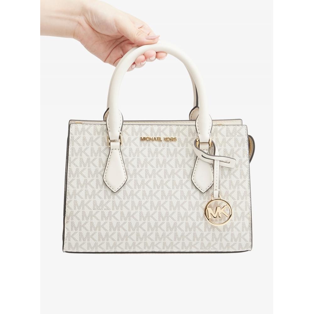 Michael Kors Sheila Center Zip Satchel Small   Mk Signature 35s3g6hs5b2605 Light Cream Multi