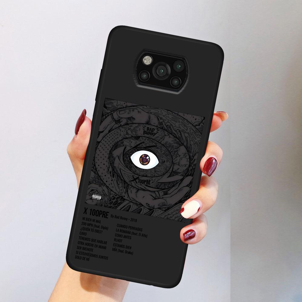 Pouzdro Bad Bunny X100pre pro Xiaomi Poco M5s X3 NFC F3 X5 M4 M3 Pro Černý Silikonový Měkký Kryt na Telefon Coque