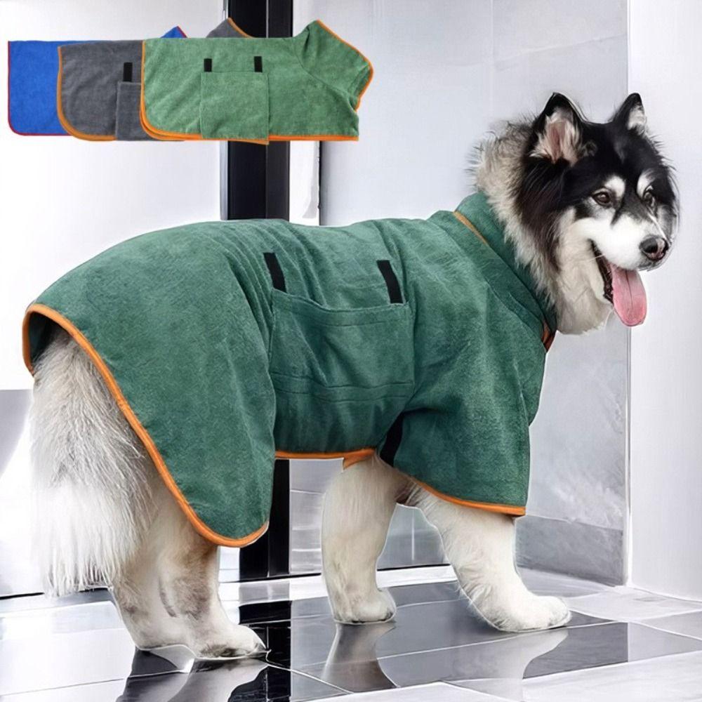 Quick Drying Dog Bathrobe Absorbent Pet Drying Coat Pet Product Dog Bath Towel  Large Small Dogs
