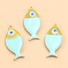 11 Color 11x24mm Stainless Steel Ocean Element Fish Pendant for DIY Necklace Jewelry